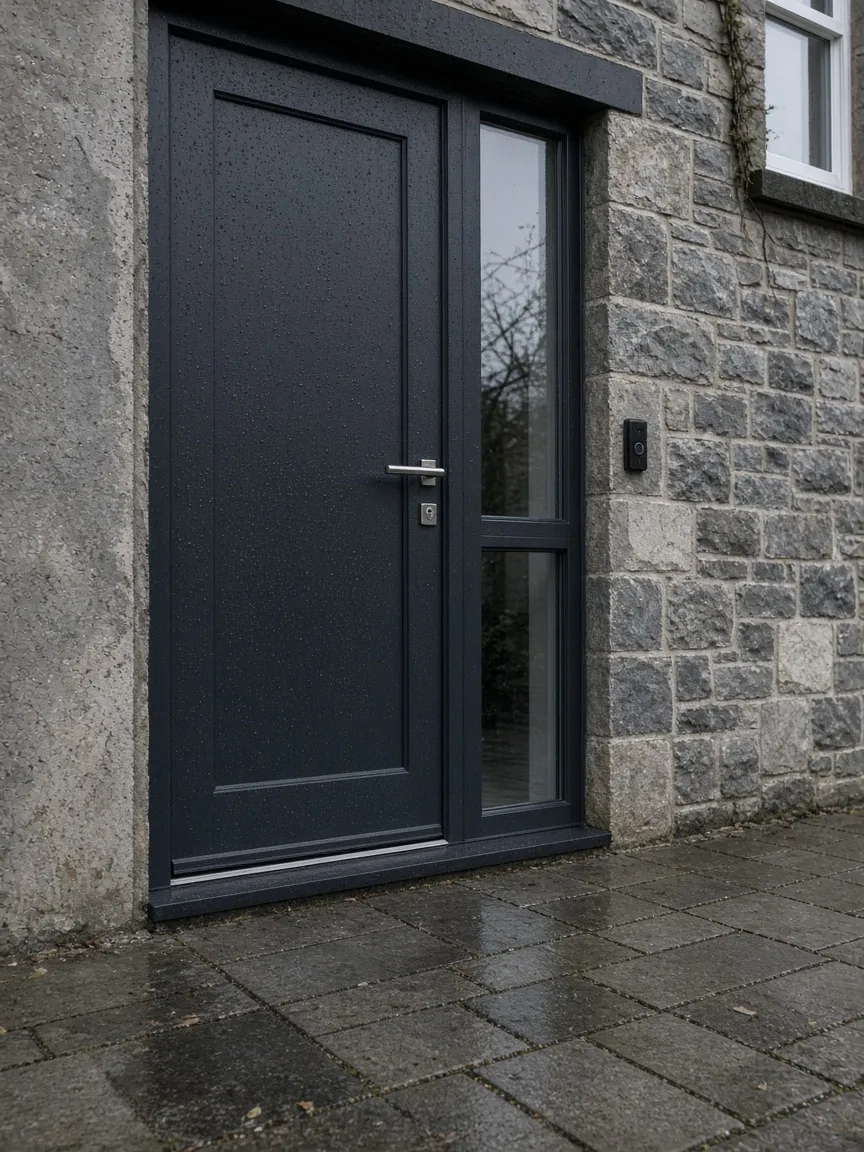 Composite-style front door on a Scottish home in Perth, Scotland light