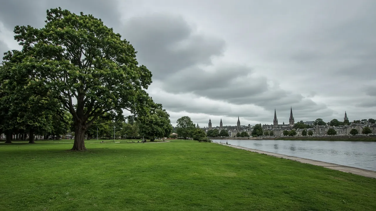 North Inch parkland beside the River Tay in Perth, Scotland